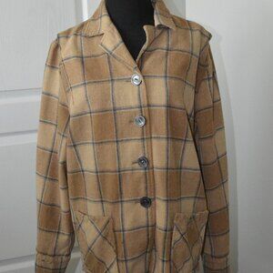 Vintage Pendleton Women's Plaid Virgin Wool Button Up Chore size Large